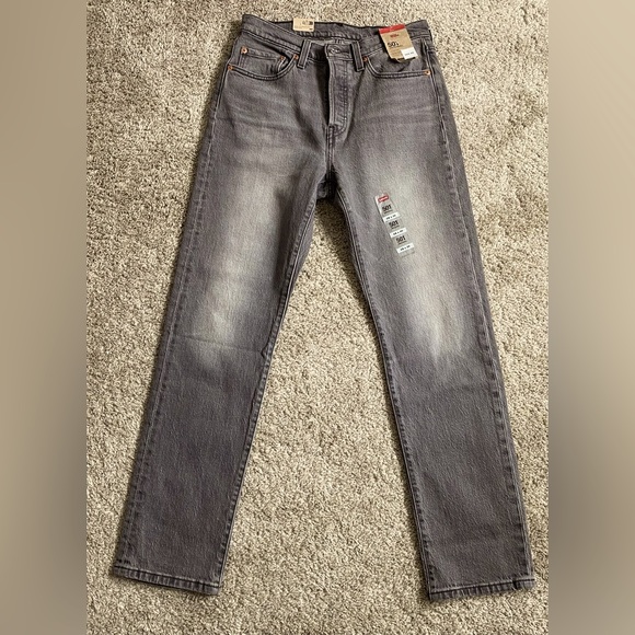 Levi's Denim - Levi’s 501 Original 28x30 Gray High Rise Straight Leg Stretch Denim NWT